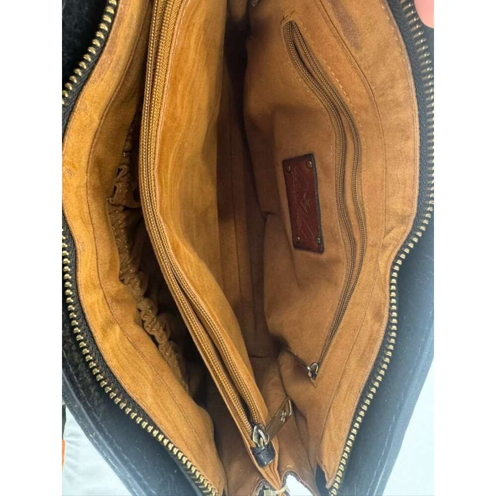 Patricia Nash Calvi Satchel Newspaper Print Leather Shoulder Bag - Picture 8 of 10